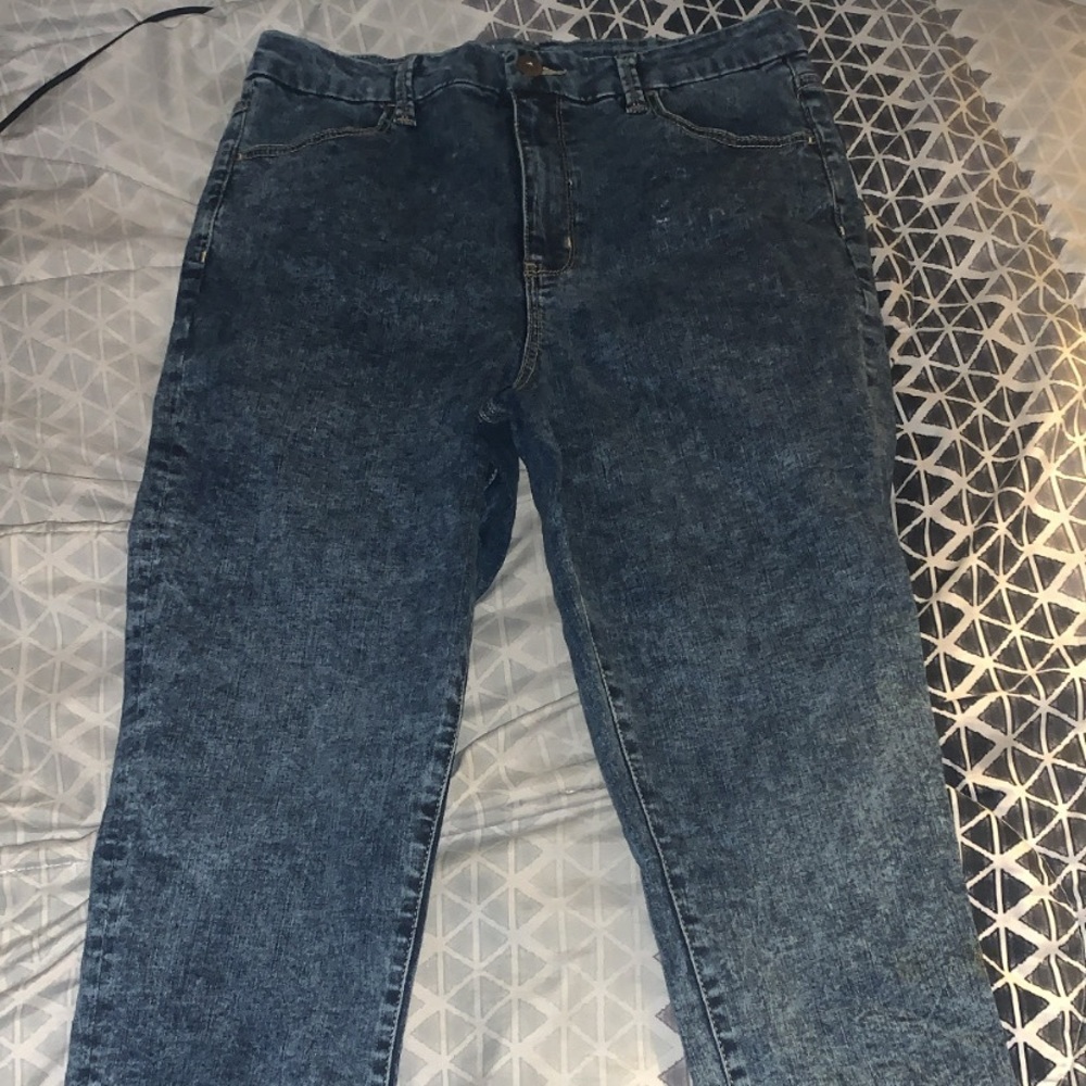 Dark wash straight leg jeans